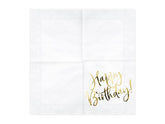 Gold Happy Birthday Napkins 20pk
